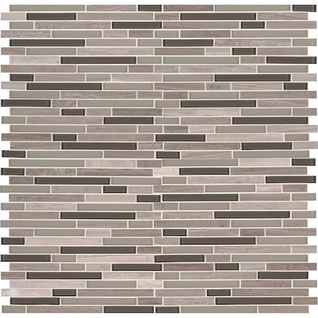 Msi Modello Grigio Interlocking 12 In. X 12 In. X 6 Mm Glass Stone Mesh-Mounted Mosaic Tile, 15PK ZOR-MD-0147